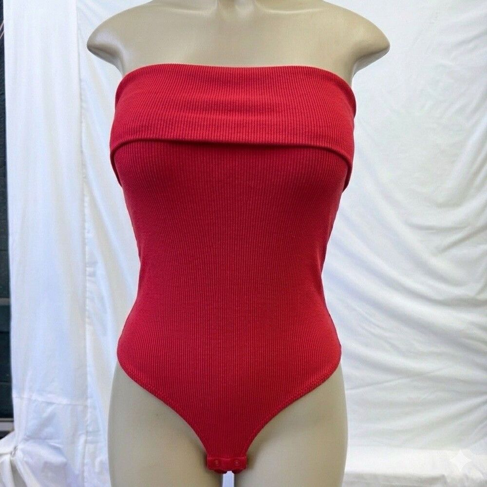 Live in the Moment Bodysuit Women's M red/orange Strapless Tube top festival